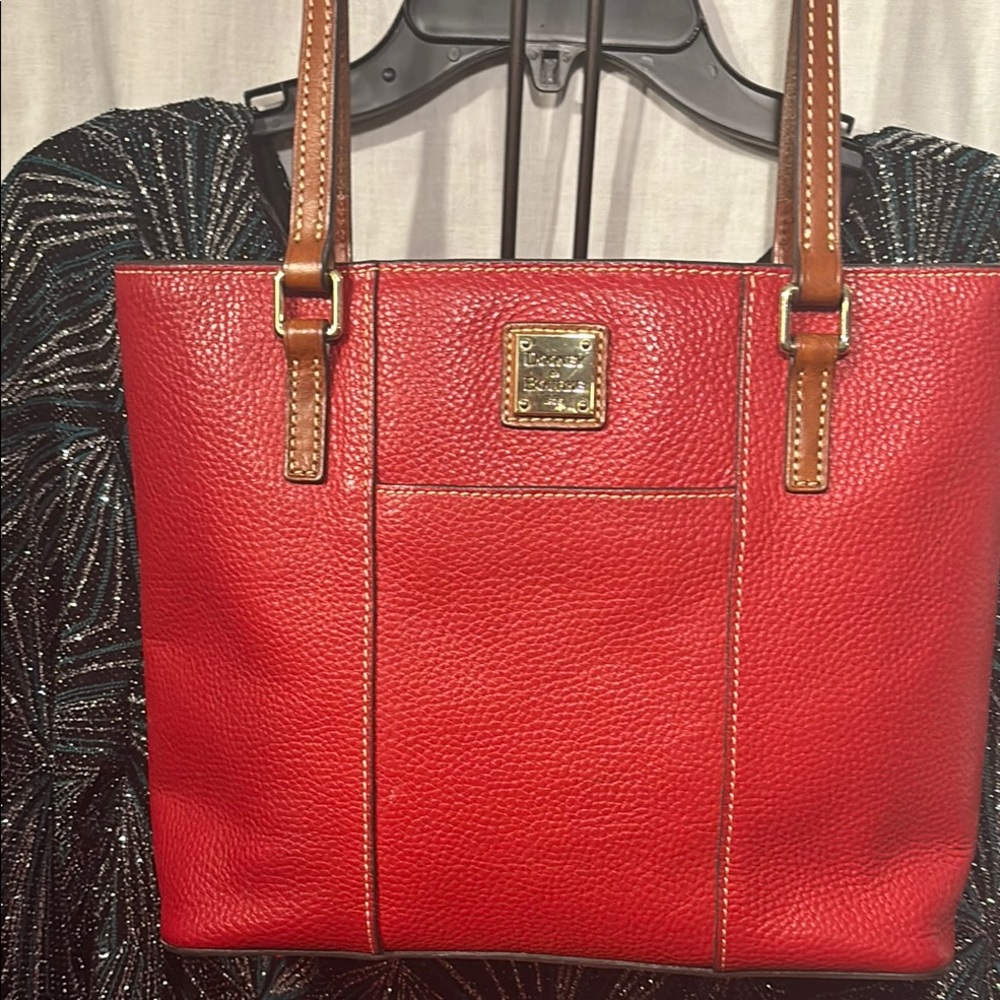 Dooney and Bourke Red Pebbled Leather Tote